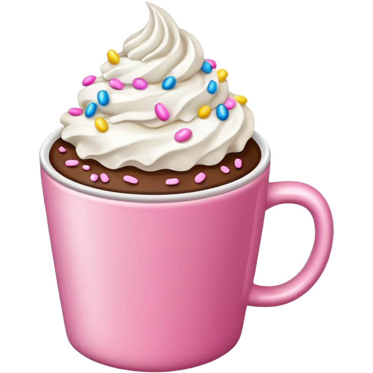 Café con Nata en Taza Rosa y con Sprinkles